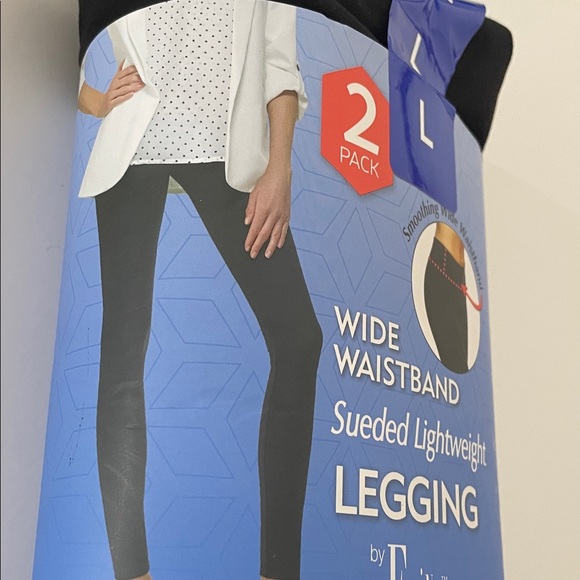 Felina Women s 2 Pack Wide Waistband Sueded Lightweight Black Size L / Z8 - Picture 6 of 6